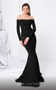 Fouad Sarkis F02848 Red Off-Shoulder Draped Mermaid Evening Gown