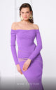 Fouad Sarkis F02848 Red Off-Shoulder Draped Mermaid Evening Gown