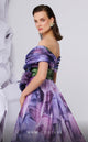 Fouad Sarkis F02855 Lilac Off-Shoulder Floral Ball Gown