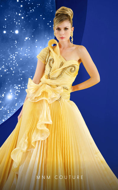 Fouad Sarkis F02856 Lace & Beaded Evening Gown