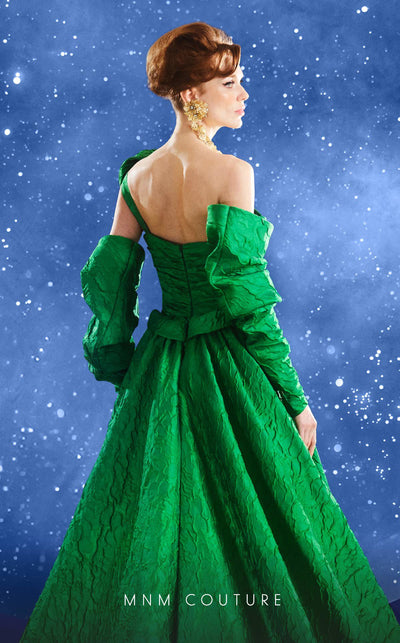 Fouad Sarkis F02877 One-Shoulder Green Gown