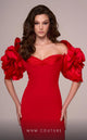 Fouad Sarkis F02886 Floral Sleeve Mermaid Gown