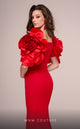 Fouad Sarkis F02886 Floral Sleeve Mermaid Gown