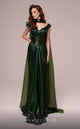 Fouad Sarkis F02889 Green Sequin Evening Gown
