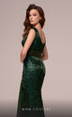 Fouad Sarkis F02889 Green Sequin Evening Gown
