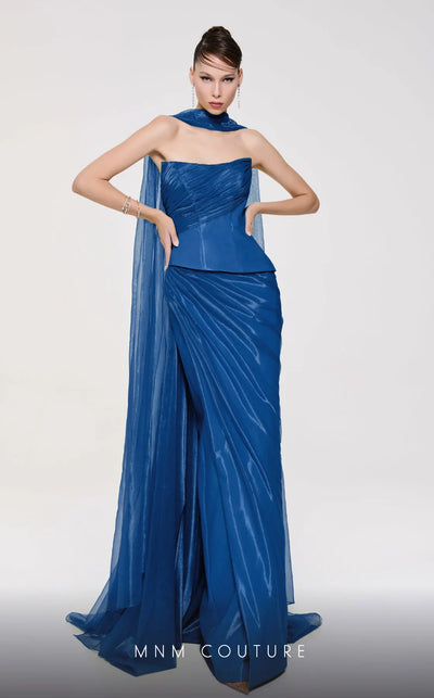 Fouad Sarkis F02894 Off-Shoulder Evening Gown with Scarf Detail