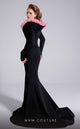 Fouad Sarkis F02905 Asymmetric Mermaid Gown with Organza Pleating