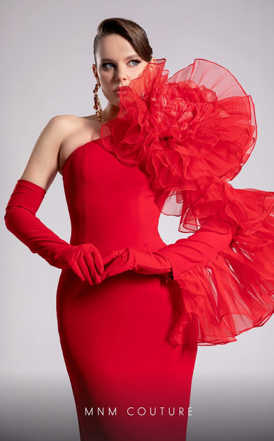 Fouad Sarkis F02906 One-Shoulder Evening Gown