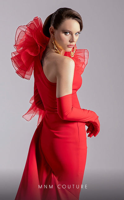 Fouad Sarkis F02906 One-Shoulder Evening Gown