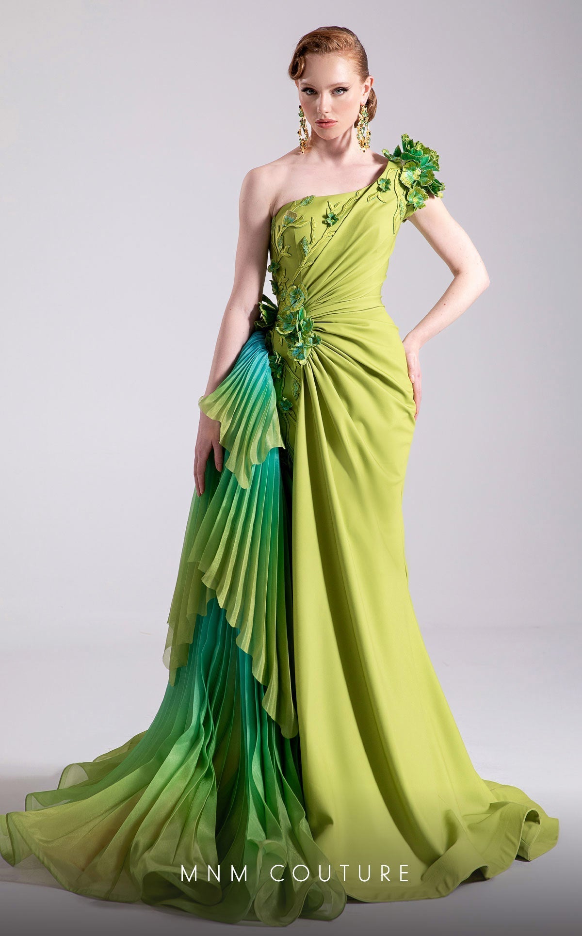 Fouad Sarkis F02911 One-Shoulder Open Back Couture Gown