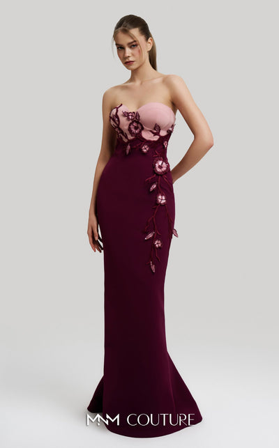 Fouad Sarkis F02917 Strapless Gown with Detachable Cape