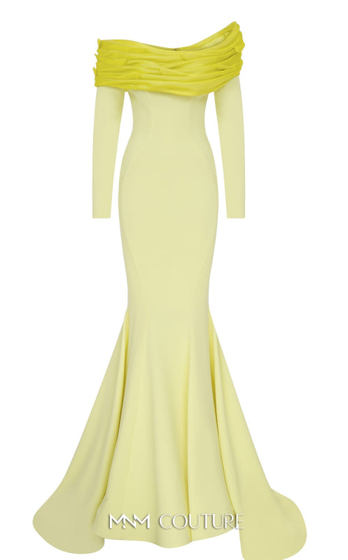 Fouad Sarkis Off-Shoulder Mermaid Gown in Fuchsia