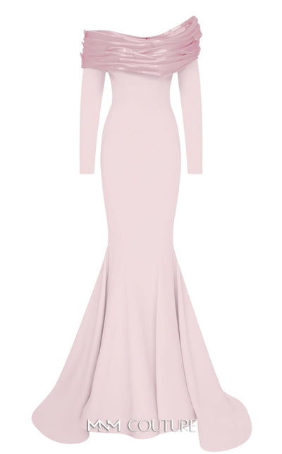 Fouad Sarkis Off-Shoulder Mermaid Gown in Fuchsia