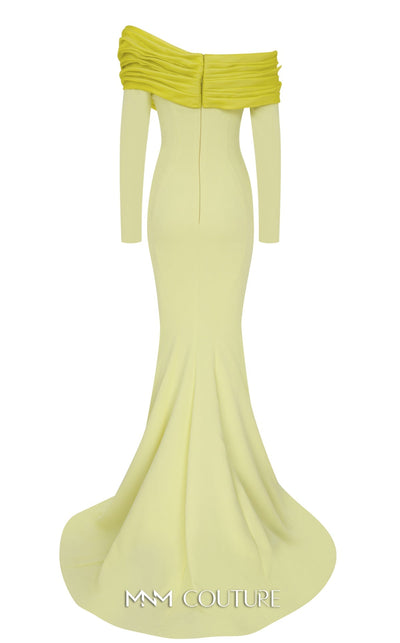 Fouad Sarkis Off-Shoulder Mermaid Gown in Fuchsia