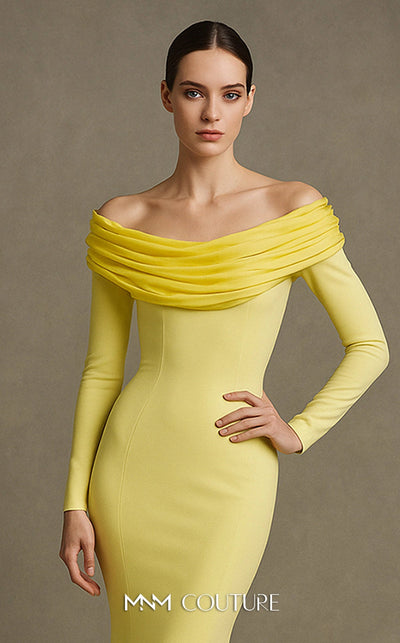 Fouad Sarkis Off-Shoulder Mermaid Gown in Fuchsia