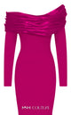 Fouad Sarkis Off-Shoulder Mermaid Gown in Fuchsia