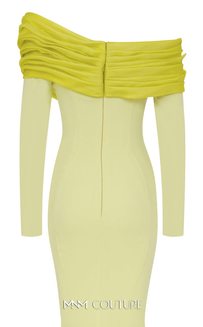 Fouad Sarkis Off-Shoulder Mermaid Gown in Fuchsia