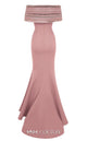 Sequin Embellished Off-Shoulder Gown in Mint by MNM Couture