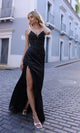 Nox Anabel F1466 Strapless Prom Dress with Sheer Bodice