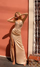 Nox Anabel F1466 Strapless Prom Dress with Sheer Bodice