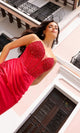 Nox Anabel F1466 Strapless Prom Dress with Sheer Bodice