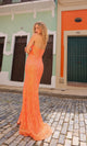 Vestido de fiesta Nox Anabel F1470 con lentejuelas, escote en V y sin tirantes