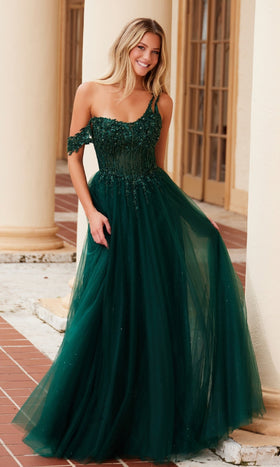 Nox Anabel F1567 Asymmetrical Glitter Prom Dress