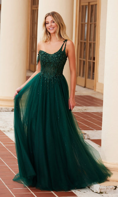 Nox Anabel F1567 Asymmetrical Glitter Prom Dress