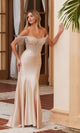 Nox Anabel F1568 Fringed-Bodice Long Prom Dress