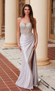 Elegant F1570 Long Prom Dress with Beaded Corset