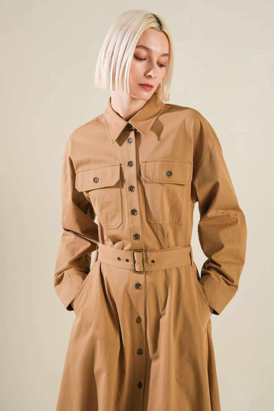 Flying Tomato KHAKI DRESSES