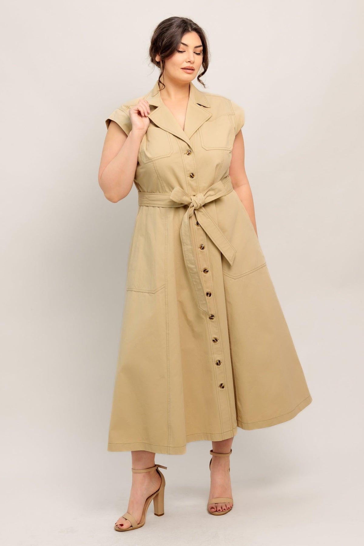 Flying Tomato KHAKI DRESSES