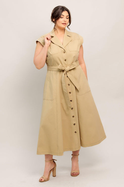 Flying Tomato KHAKI DRESSES
