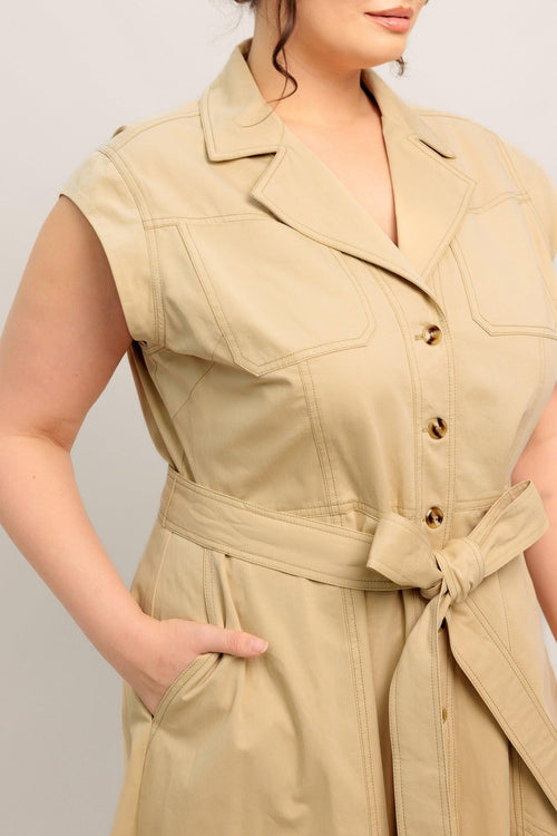 Flying Tomato KHAKI DRESSES