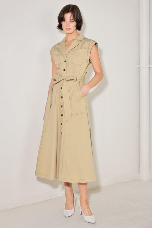 Flying Tomato KHAKI DRESSES