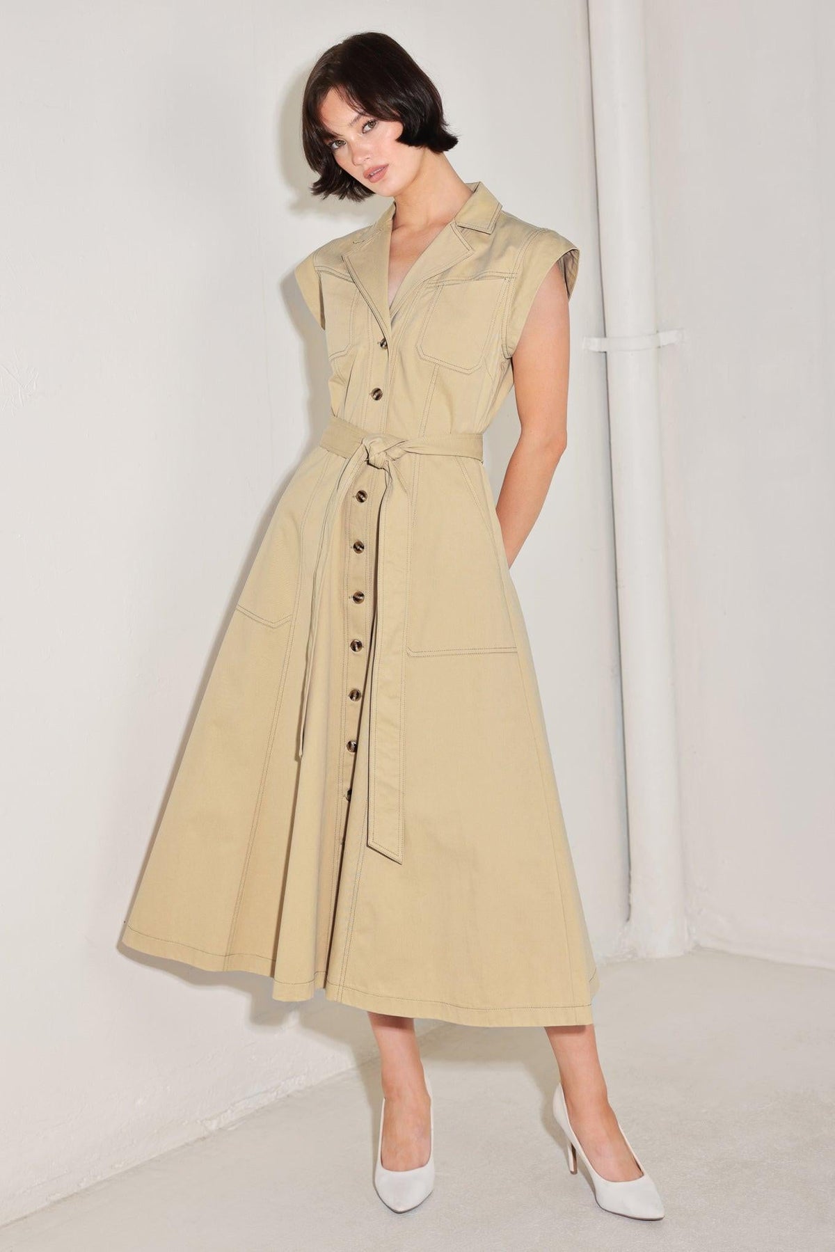 Flying Tomato KHAKI DRESSES
