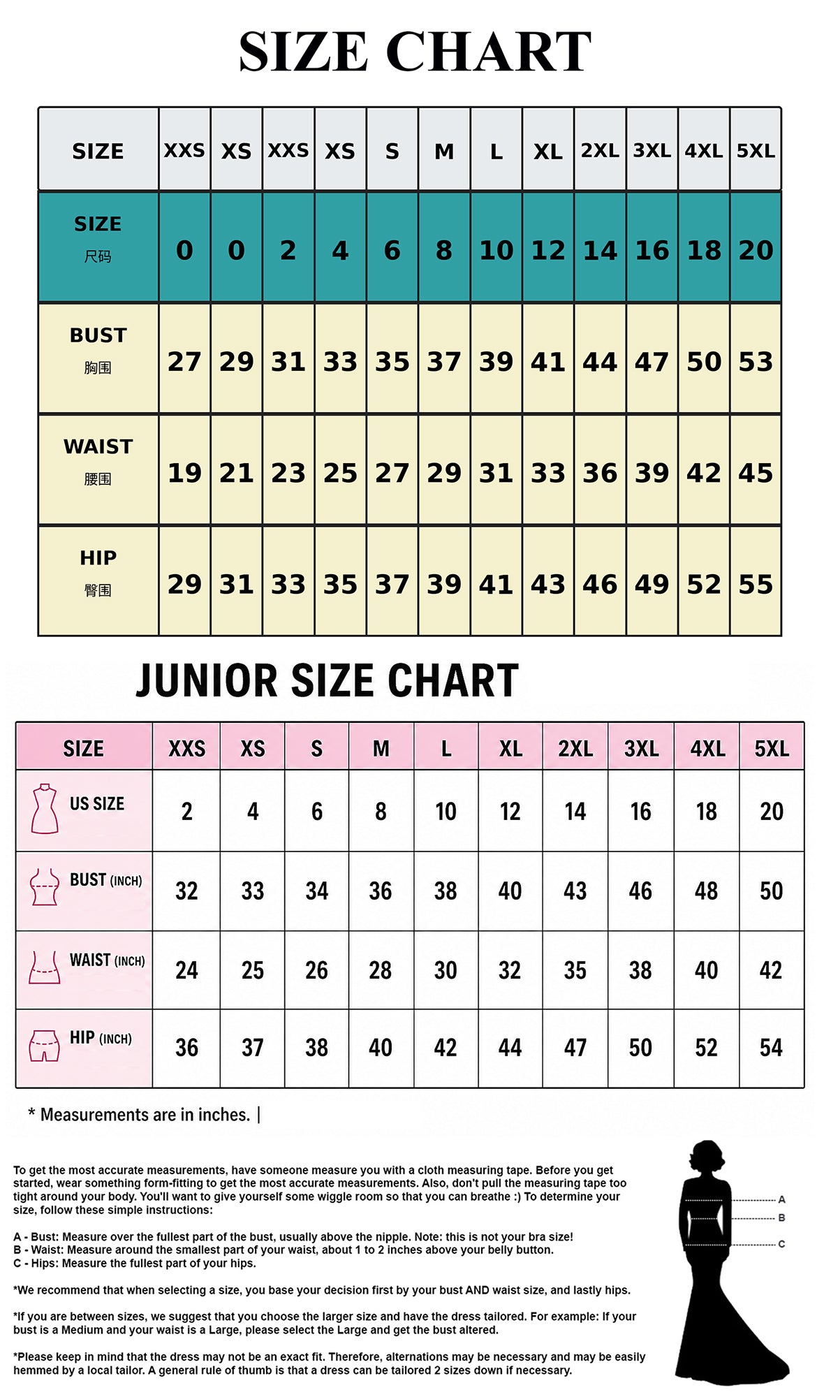 FDS Size Chart