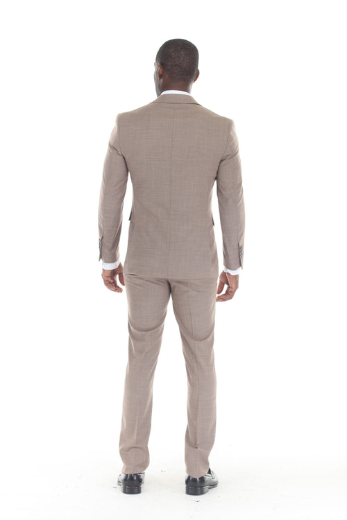 Brige Men's 3-Piece Suit: Notch Lapel Jacket, Double-Breasted Vest & Pants, Active 2-Way Stretch Fabric