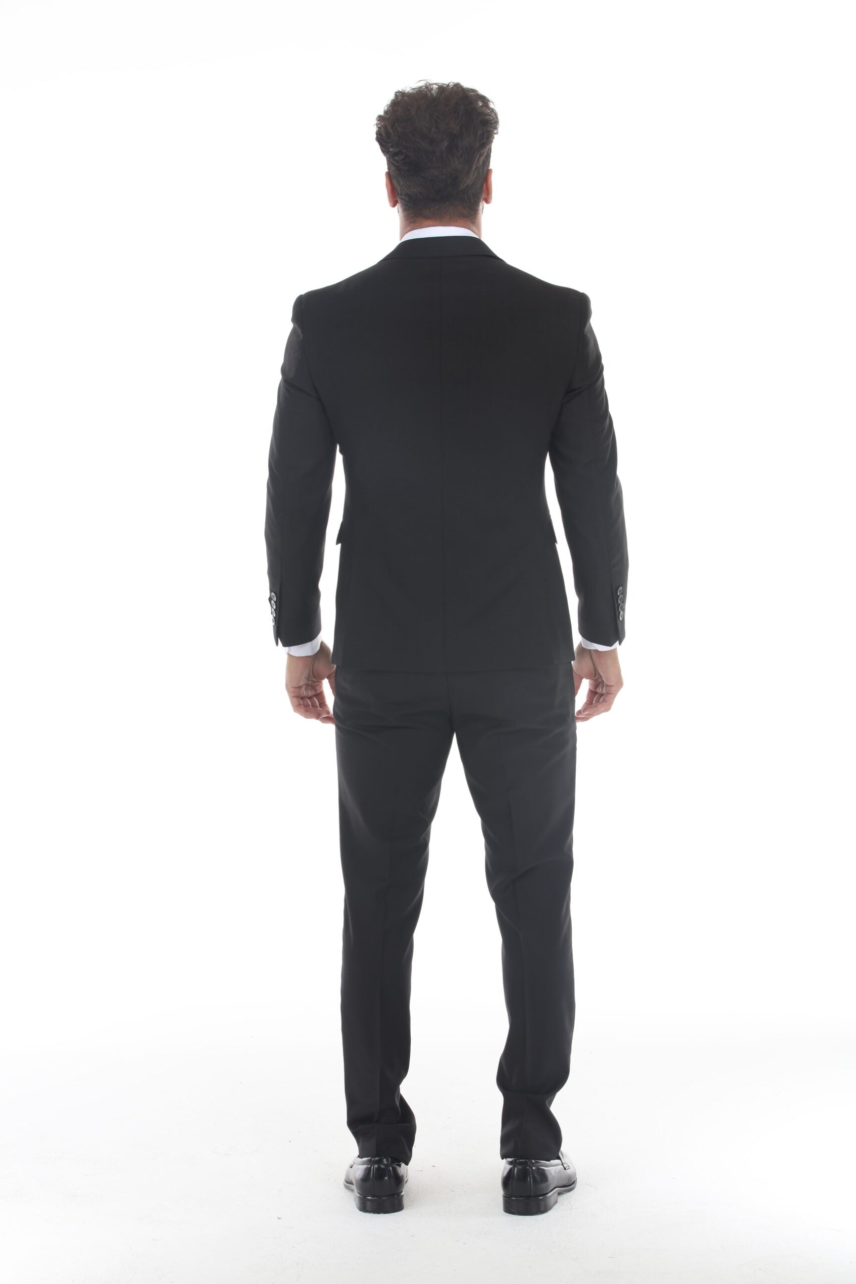 Men's 3-Piece Slim Fit Suit with Notch Lapel Jacket and Double-Breasted Vest for Business Occasions