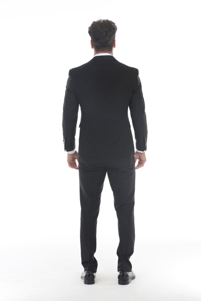 Men's 3-Piece Slim Fit Suit with Notch Lapel Jacket and Double-Breasted Vest for Business Occasions