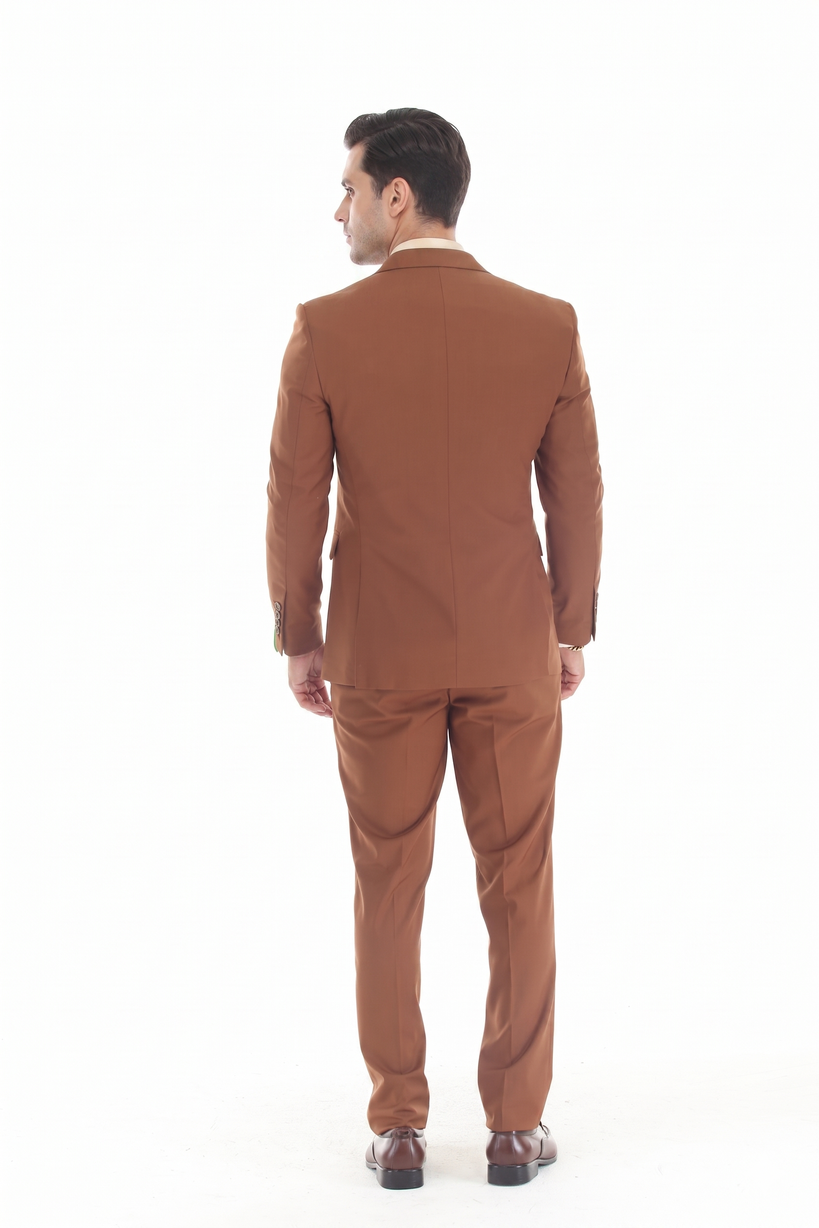 Men's 3-Piece Slim Fit Suit with Notch Lapel Blazer and Double-Breasted Vest in Stretch Fabric
