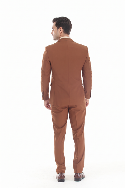 Men's 3-Piece Slim Fit Suit with Notch Lapel Blazer and Double-Breasted Vest in Stretch Fabric