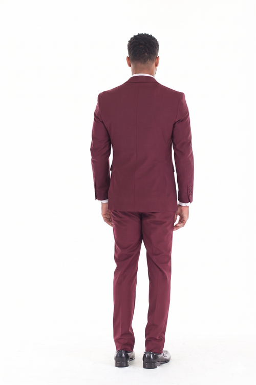 Men's 3-Piece Slim Fit Suit with Notch Lapel Blazer and Double-Breasted Vest for Formal Events