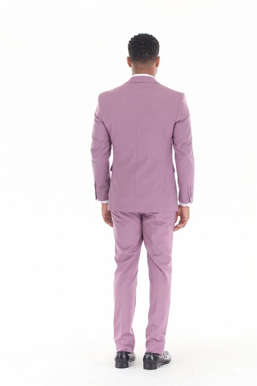 Men's 3-Piece Slim Fit Suit with Notch Lapel Blazer Double Breasted Vest, and Stretch Pants