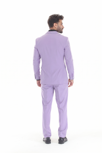 3-Piece Slim Fit Suit with Notch Lapel Blazer and Double-Breasted Vest in 2-Way Stretch Fabric