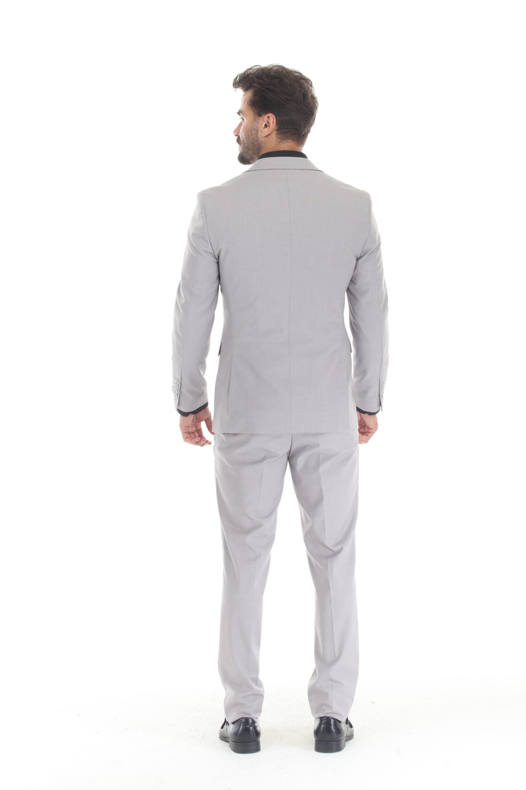 Men's 3-Piece Slim Fit Suit with Notch Lapel Blazer and Double Breast Vest in 2-Way Stretch Fabric