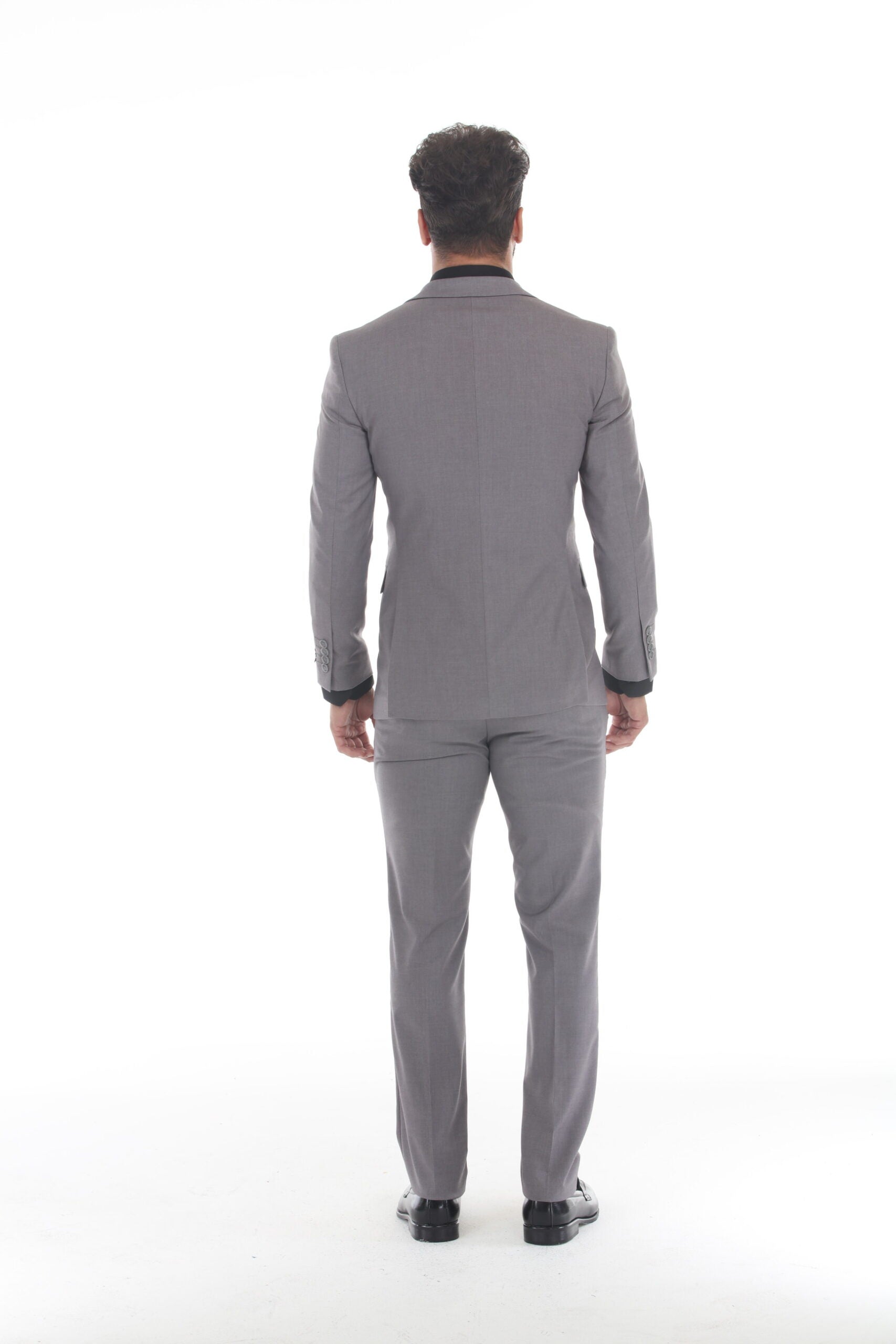 Men's 3-Piece Suit with Notch Lapel Blazer and Double-Breasted Vest in 2-Way Stretch Fabric