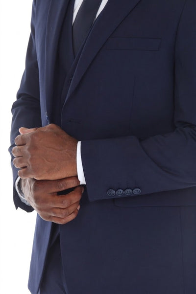 3-Piece Slim Fit Suit with Notch Lapel Jacket and Double-Breasted Vest in 2-Way Stretch Fabric