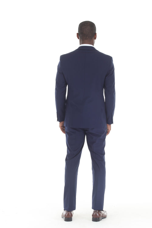 3-Piece Slim Fit Suit with Notch Lapel Jacket and Double-Breasted Vest in 2-Way Stretch Fabric