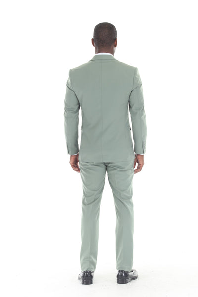 Men's 3-Piece Slim Fit Suit with Notch Lapel Blazer and Double-Breasted Vest for Formal Events